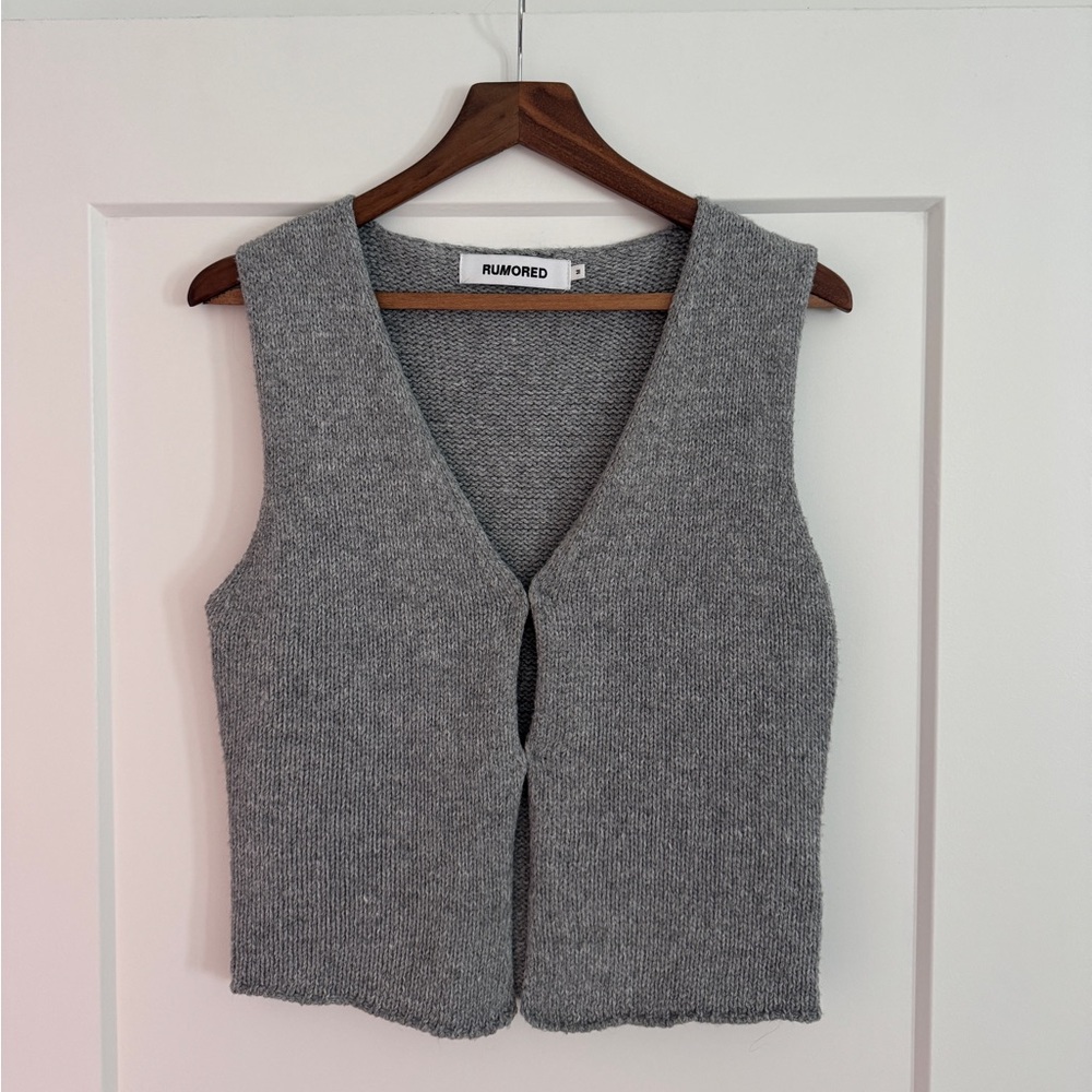 Rumored Heather Gray Knit Sweater Vest
